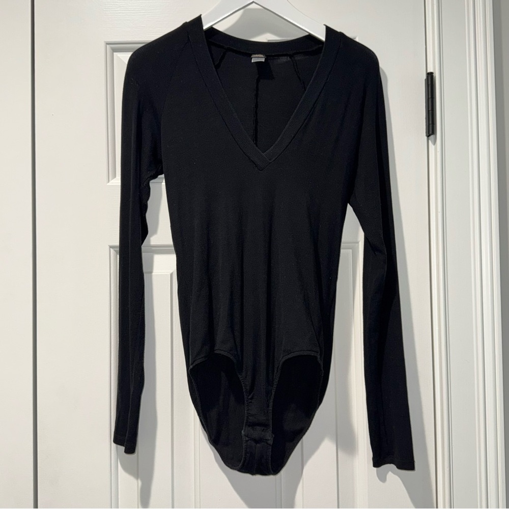 Only Hearts Black Fitted Bodysuit with Long Sleeves